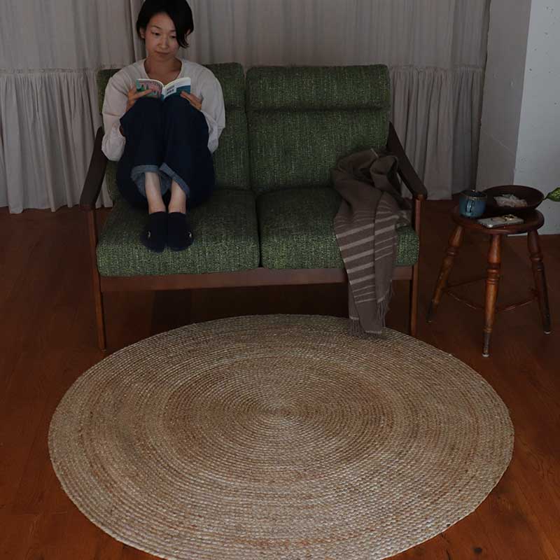 円形ジュートラグTR サイズ: 100cm円形