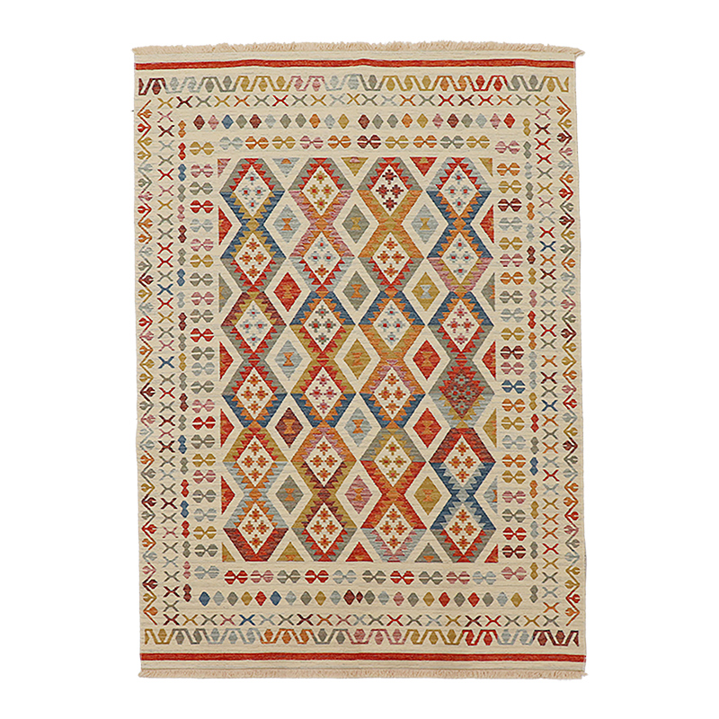 トルコ製トライバル調ジャガードラグRD サイズ: 120×180cm