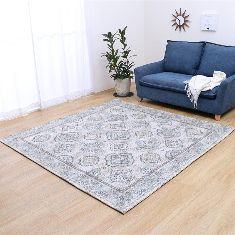 ヴィンテージ風シェニールカーペットLV サイズ: 185×185cm, カラー: ベージュ