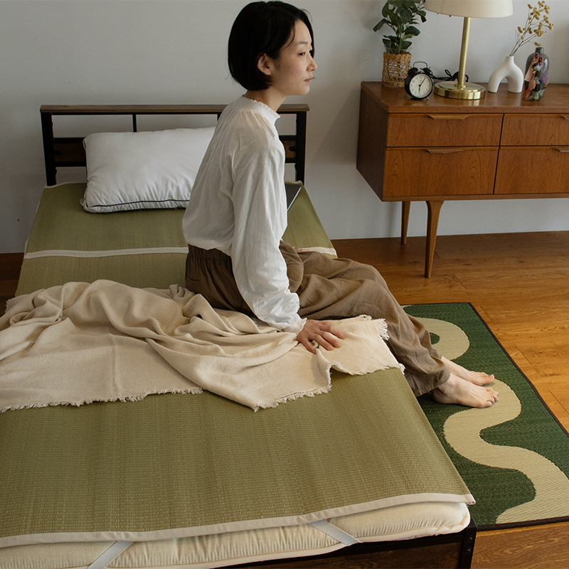 日本製無垢い草のさらさら敷パッド サイズ: 95×195cm（シングル用）
