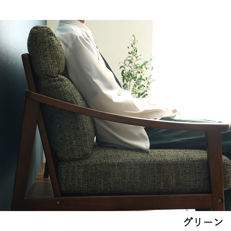 木肘ソファRN サイズ: 2人掛け(123×85×91cm(SH43cm)), カラー: ブラウン