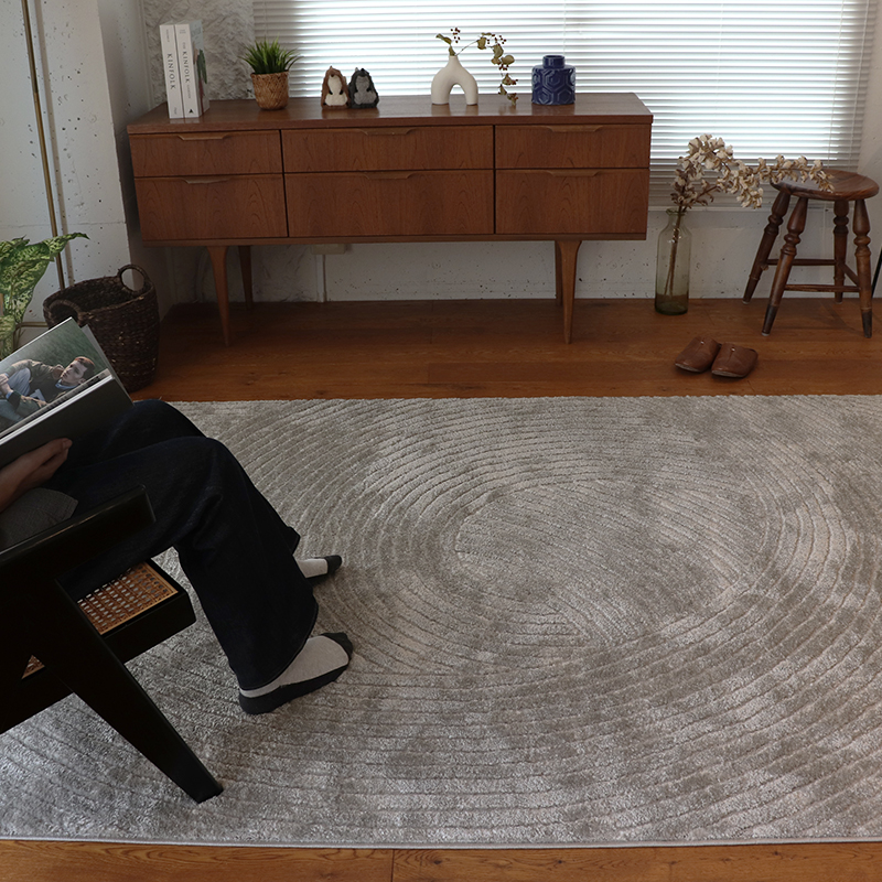 トルコ製幾何柄ウィルトンカーペットAP サイズ: 80×140cm, カラー: グレー