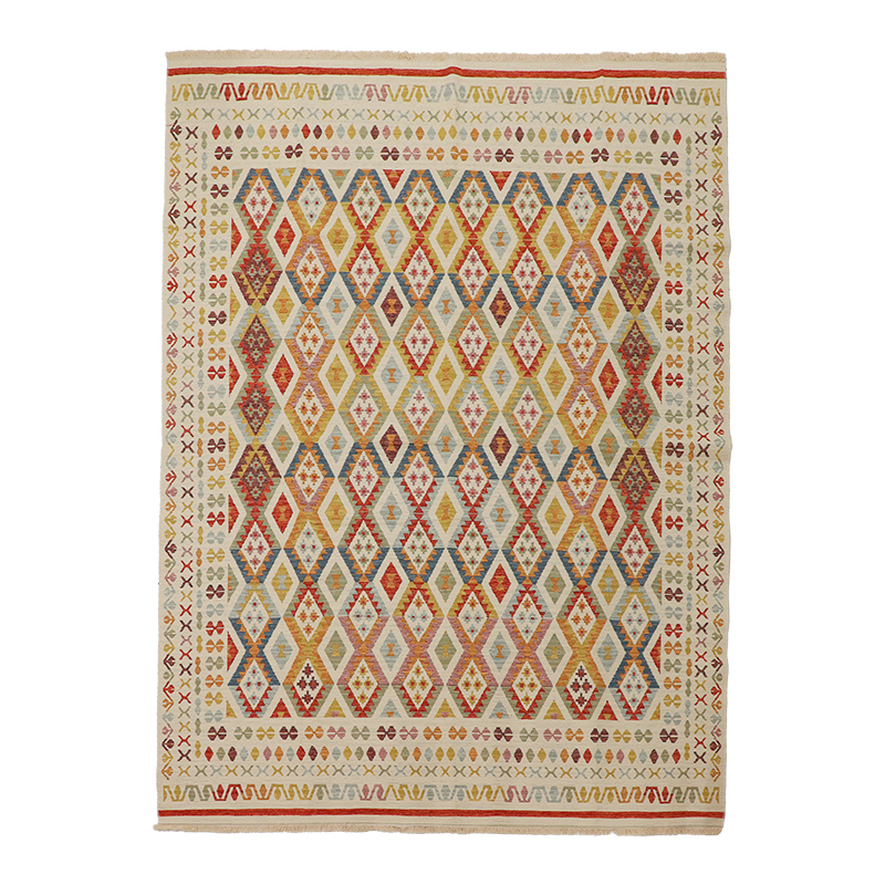 トルコ製トライバル調ジャガードラグRD サイズ: 120×180cm