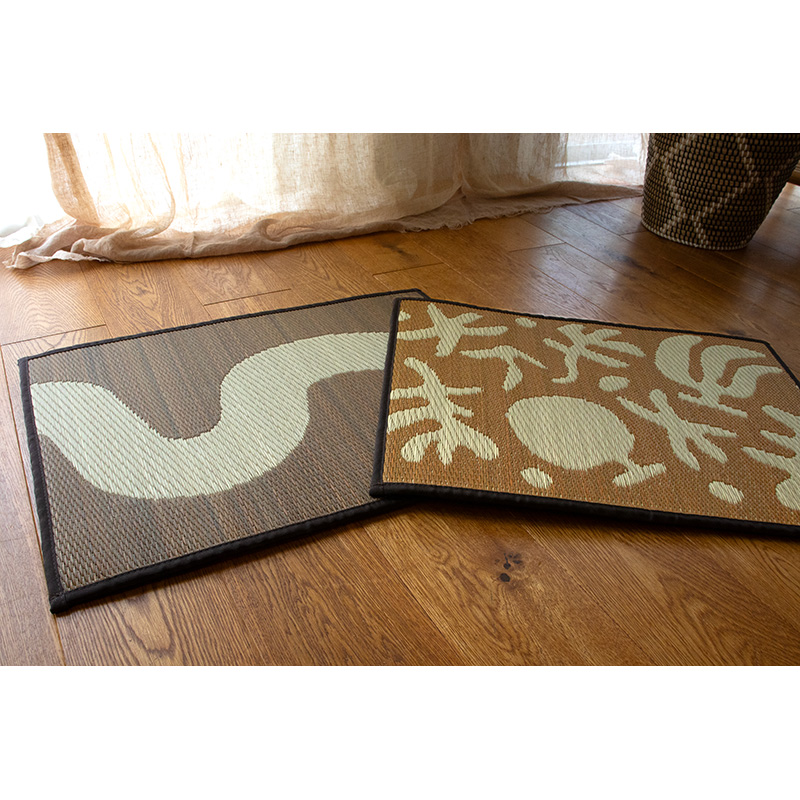 弾力のある踏み心地のい草マットFR サイズ: 45×60cm, カラー: グレー