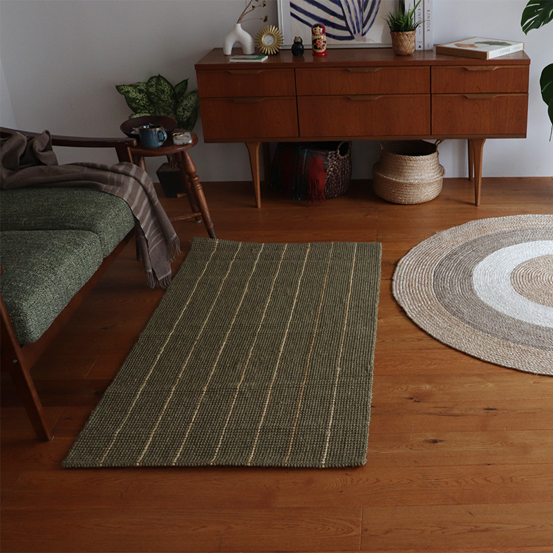 ストライプ柄ジュートラグND サイズ: 120×170cm