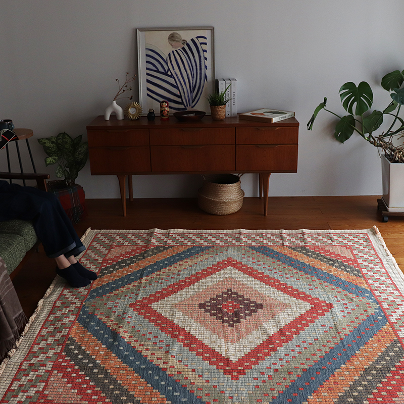 トルコ製キリム調ジャガードラグGS サイズ: 120×180cm