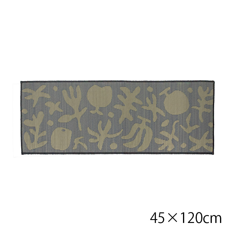 弾力のある踏み心地のい草マットFR サイズ: 45×60cm, カラー: グレー