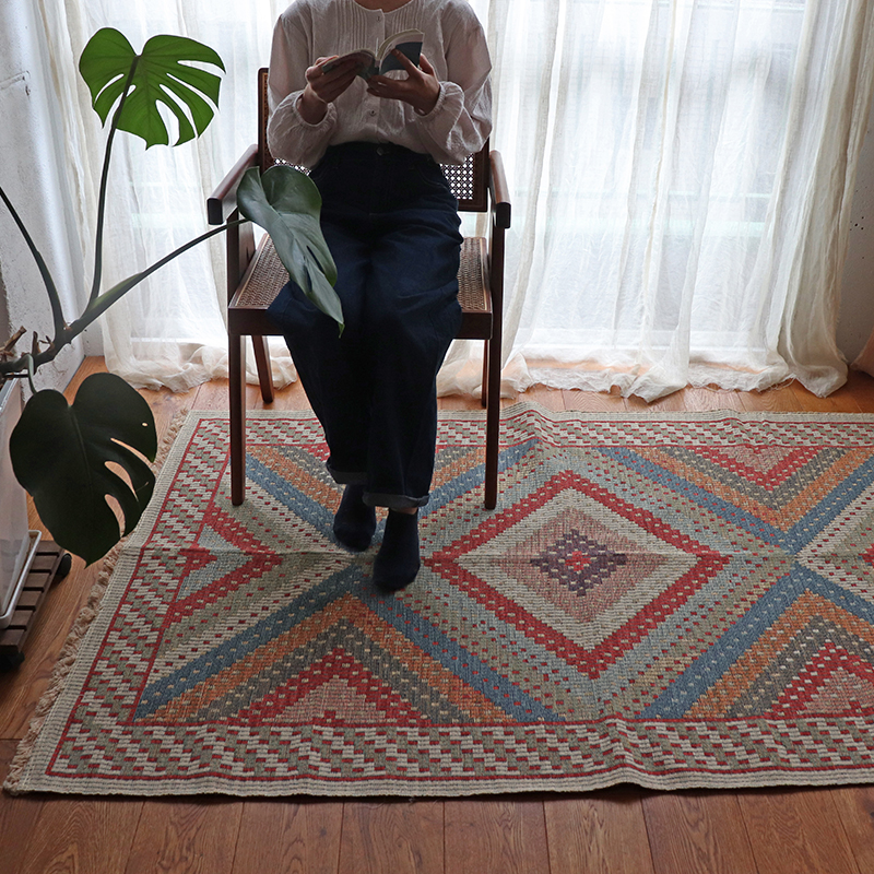 トルコ製キリム調ジャガードラグGS サイズ: 120×180cm