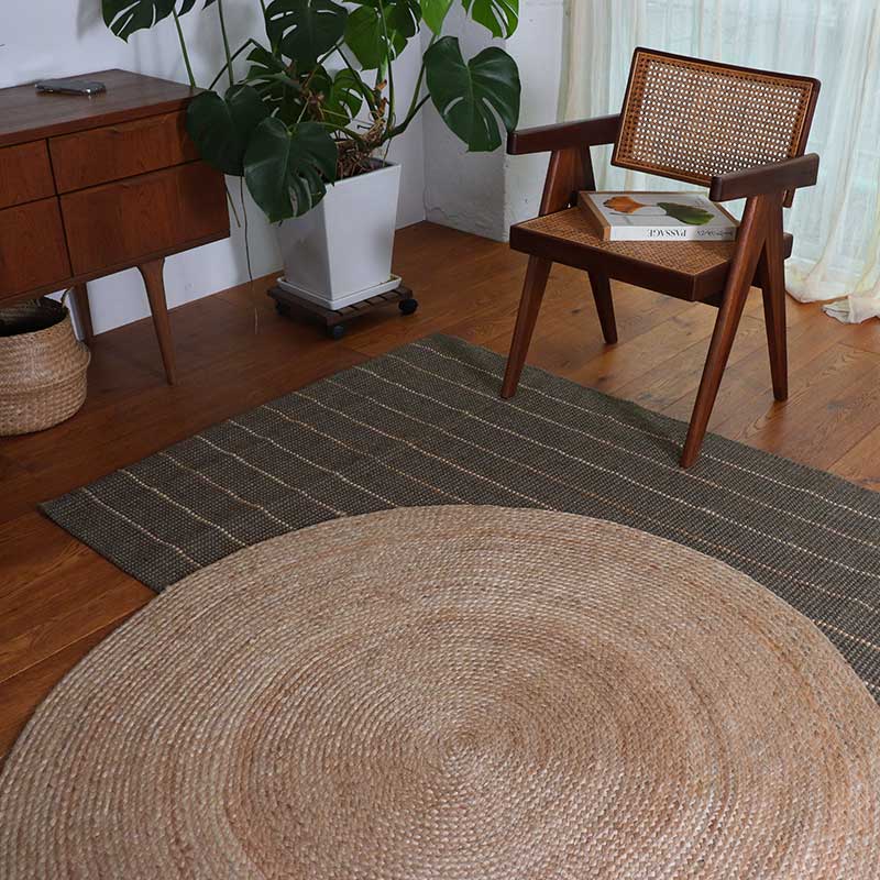 円形ジュートラグTR サイズ: 100cm円形