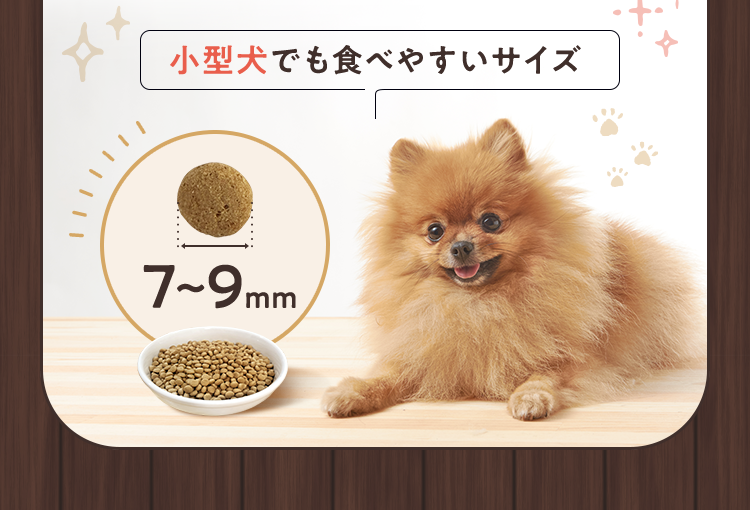 小型犬でも食べやすいサイズ