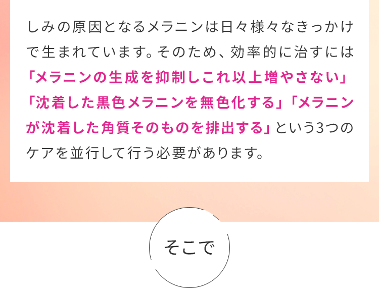 メラニンの生成を抑制しこれ以上増やさない