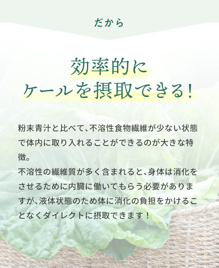 効率的にケールを摂取できる！