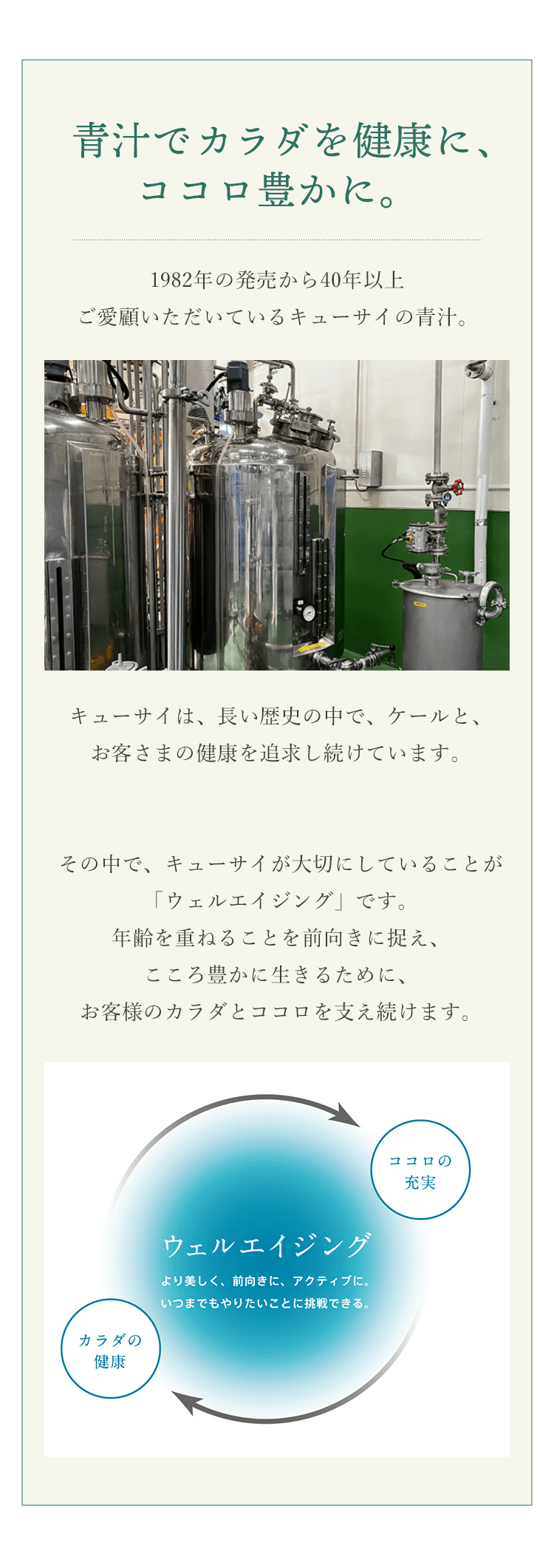青汁でカラダを健康に、ココロ豊かに。