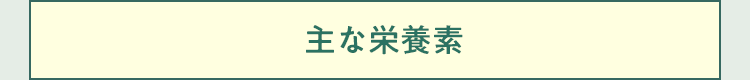 主な栄養素