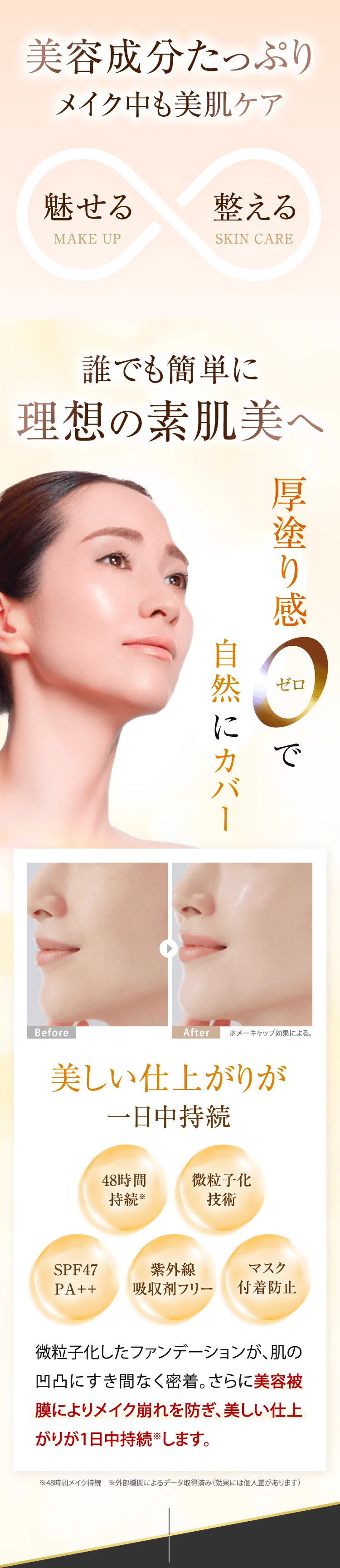美容成分たっぷりメイク中も美肌ケア 魅せる 整える 誰でも簡単に理想の素肌美へ
