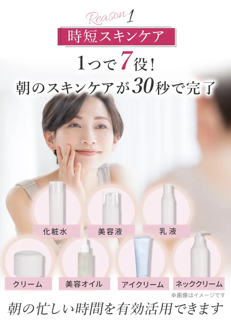 時短スキンケア。1つで7役！朝のスキンケアが30秒で完了