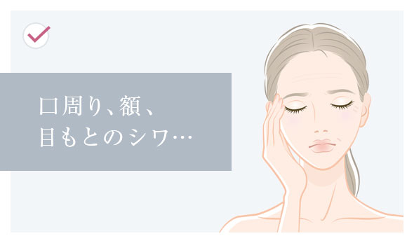 口周り、額、目もとのシワ…