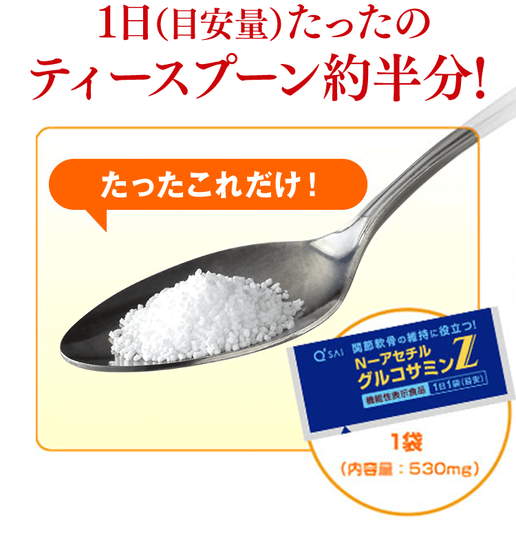 1日（目安量）たったの ティースプーン約半分！