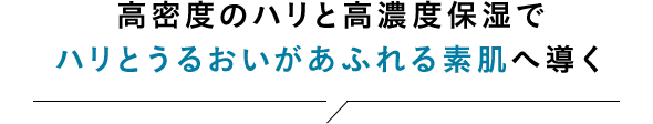 高密度のハリと高濃度保湿でハリとうるおいがあふれる素肌へ導く