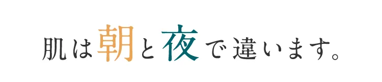 肌は朝と夜で違います