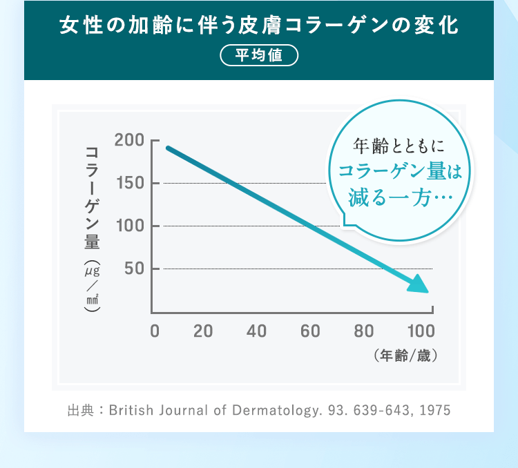 女性の加齢に伴う皮膚コラーゲンの変化