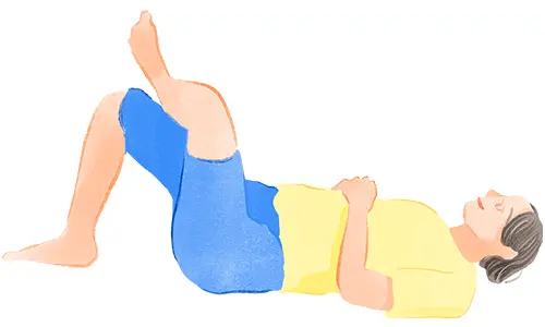 ①右足の太ももに左足をかける