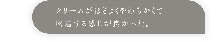 クリームがほどよくやわらかくて密着する感じが良かった。