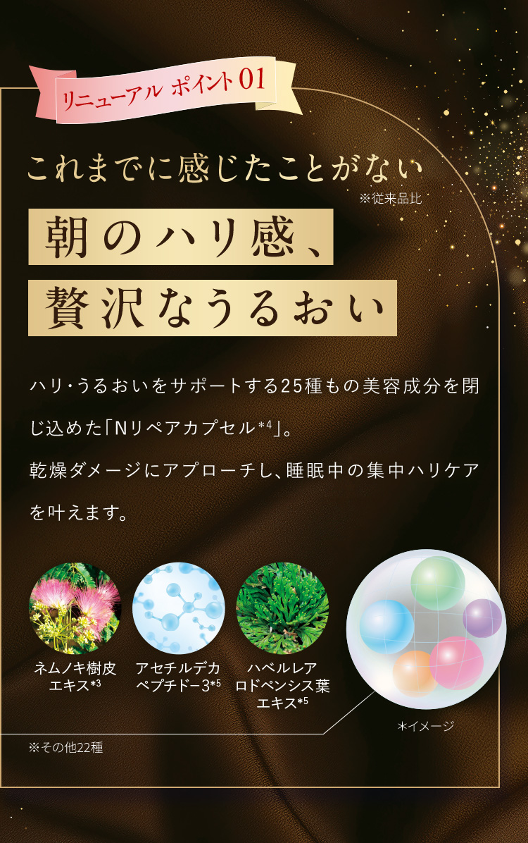 リニューアルポイント 01 これまでに感じたことがない朝のハリ感