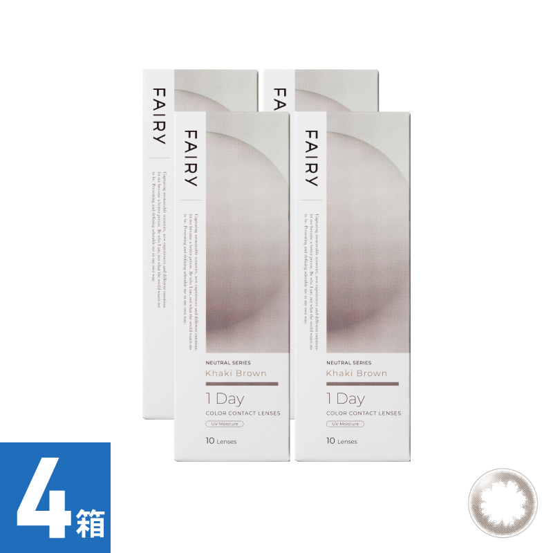 【4箱セット】フェアリーワンデーニュートラル カーキブラウン（10枚）