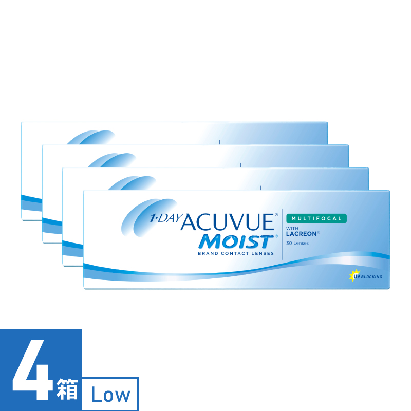 【4箱】ワンデーアキュビューモイスト マルチフォーカル Low ADD:+0.75〜+1.25（30枚）