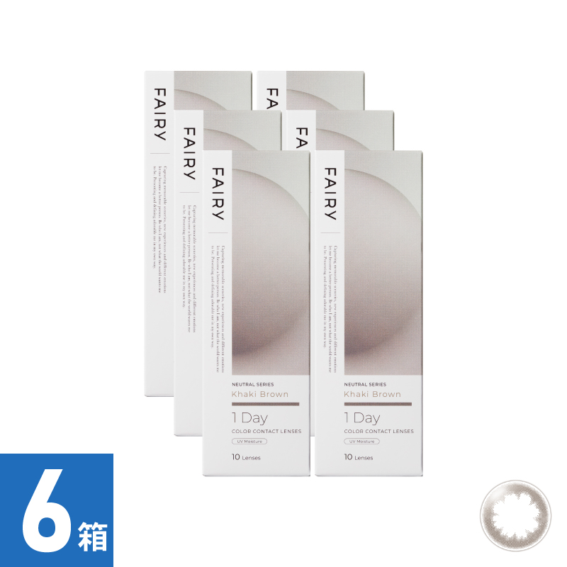 【6箱セット】フェアリーワンデーニュートラル カーキブラウン（10枚）