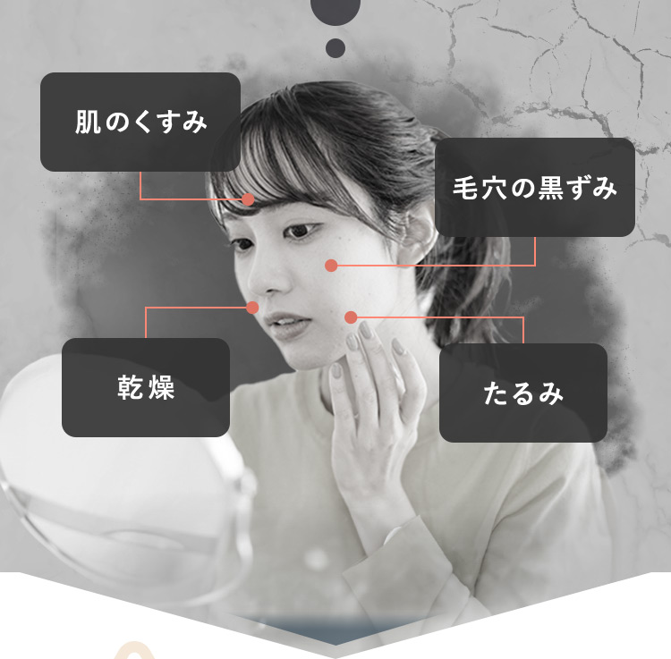 肌のくすみ 毛穴の黒ずみ 乾燥 たるみ