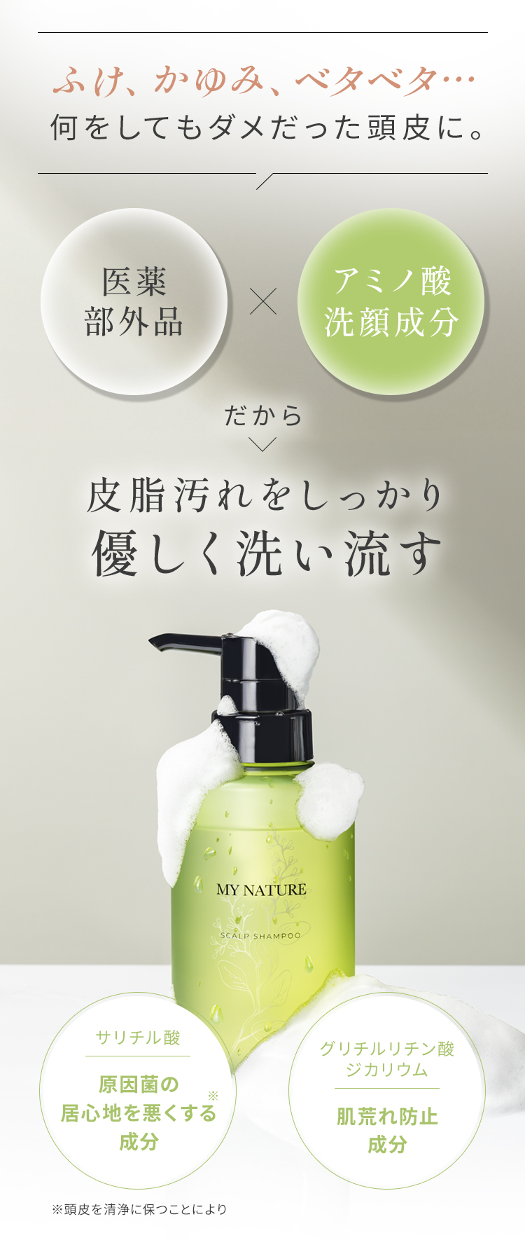 有効成分でスッキリ洗い流す