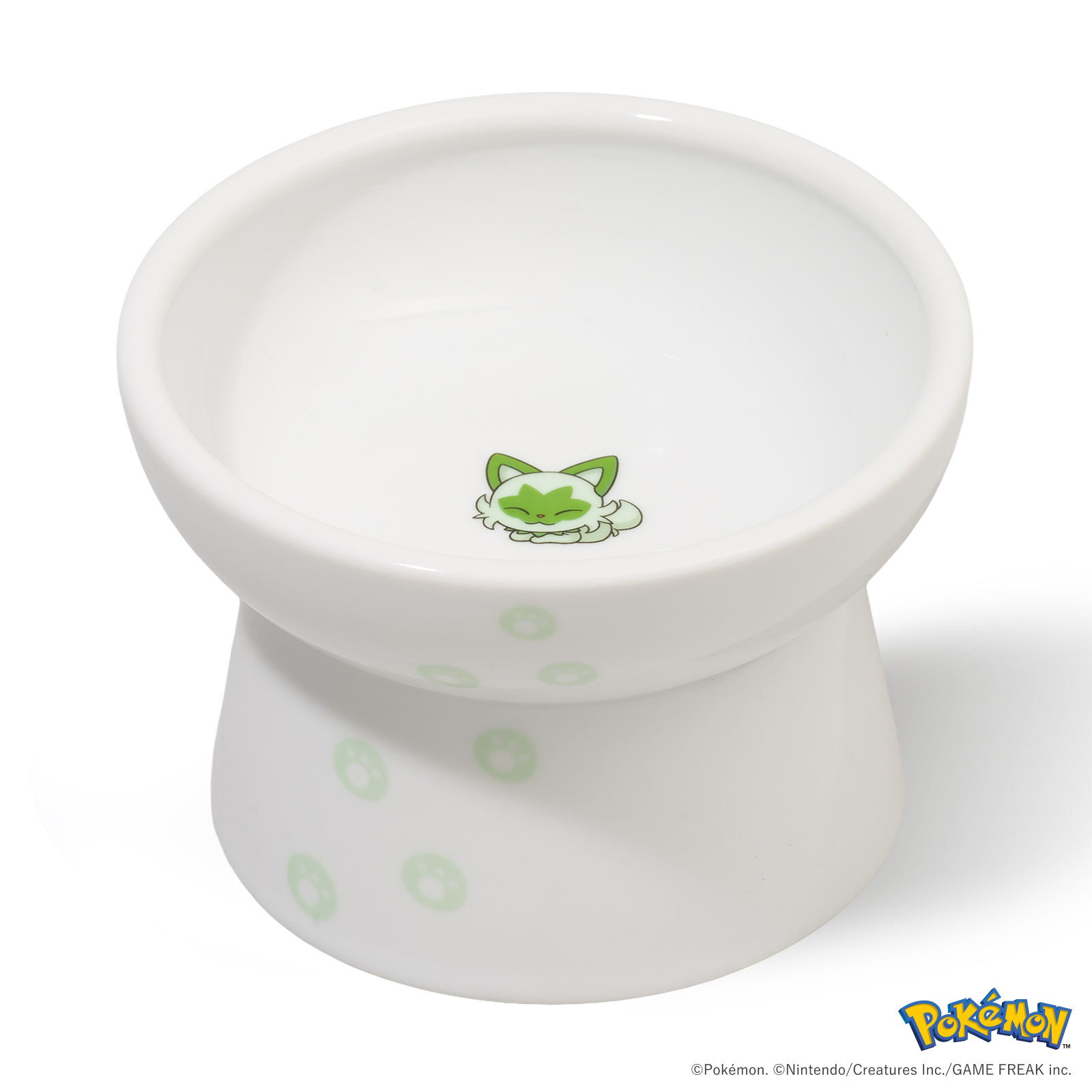 ※予約販売※【ポケモンデザイン】猫用 脚付フードボウル レギュラー（ニャオハ）