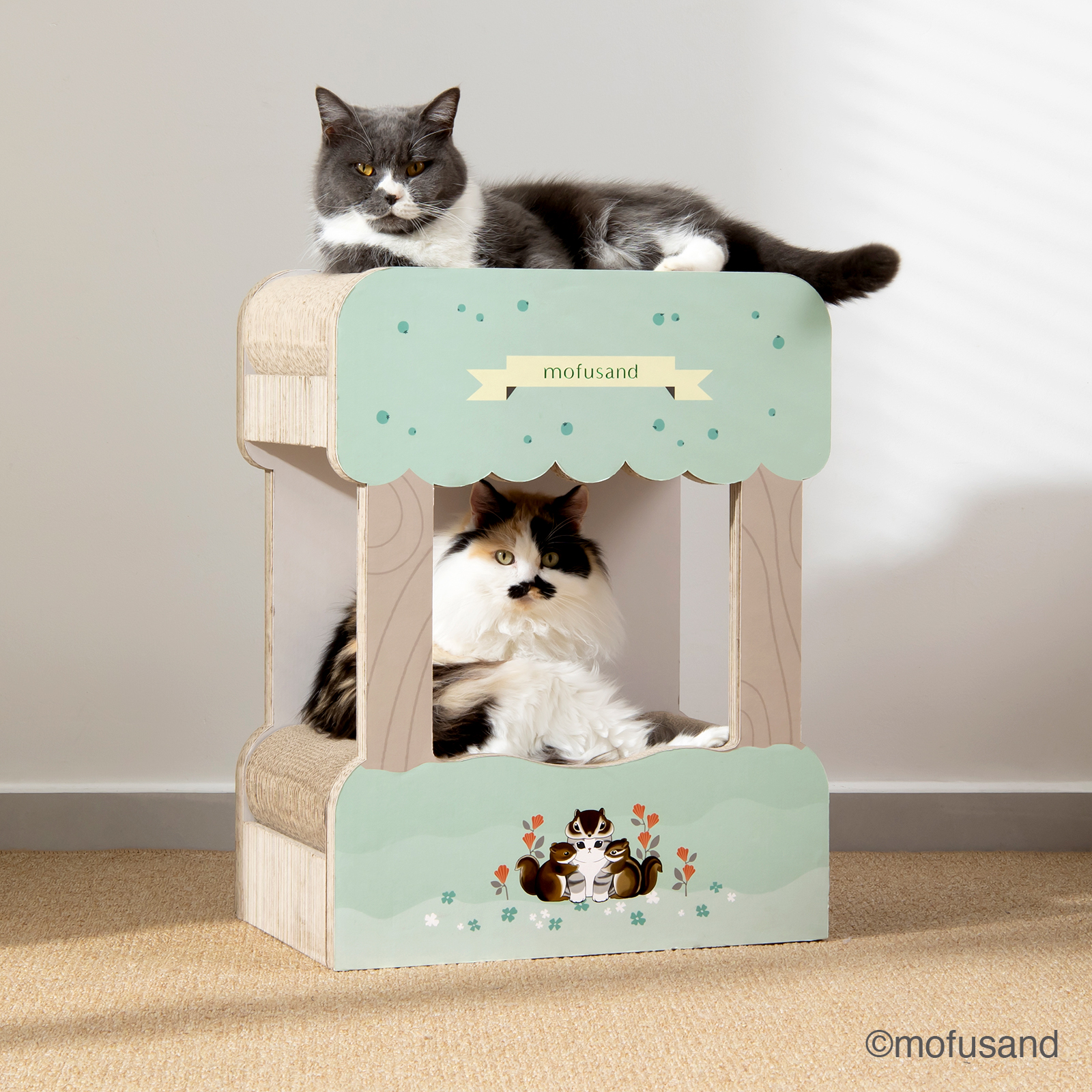 【mofusand】バリバリダイカット（猫の二段ベッド）