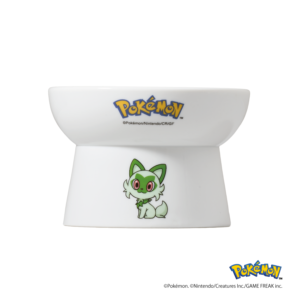 ※予約販売※【ポケモンデザイン】猫用 脚付フードボウル レギュラー（ニャオハ）