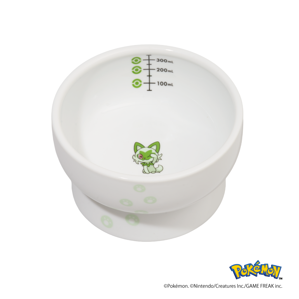 ※予約販売※【ポケモンデザイン】猫用 脚付ウォーターボウル レギュラ（ニャオハ）
