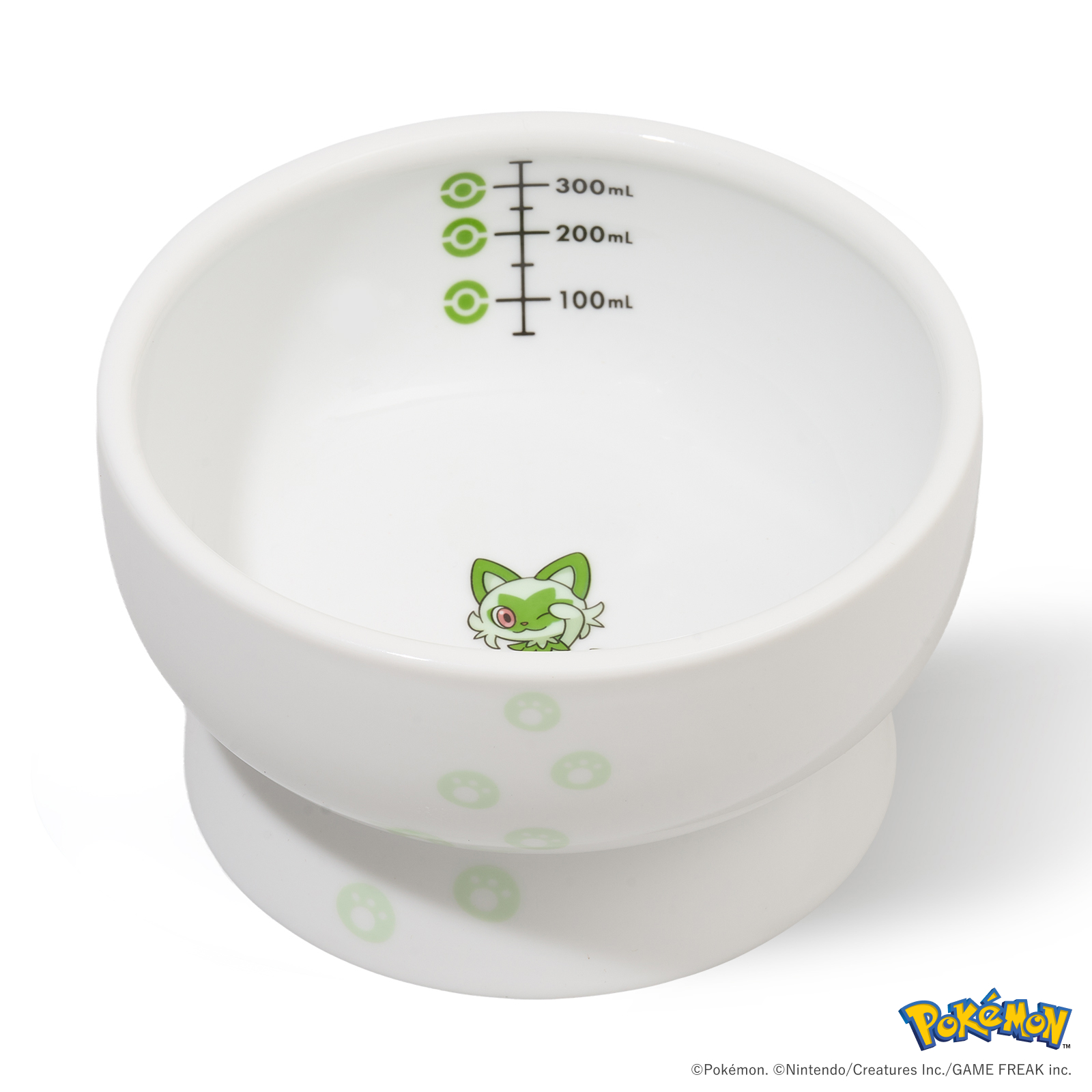 ※予約販売※【ポケモンデザイン】猫用 脚付ウォーターボウル レギュラ（ニャオハ）