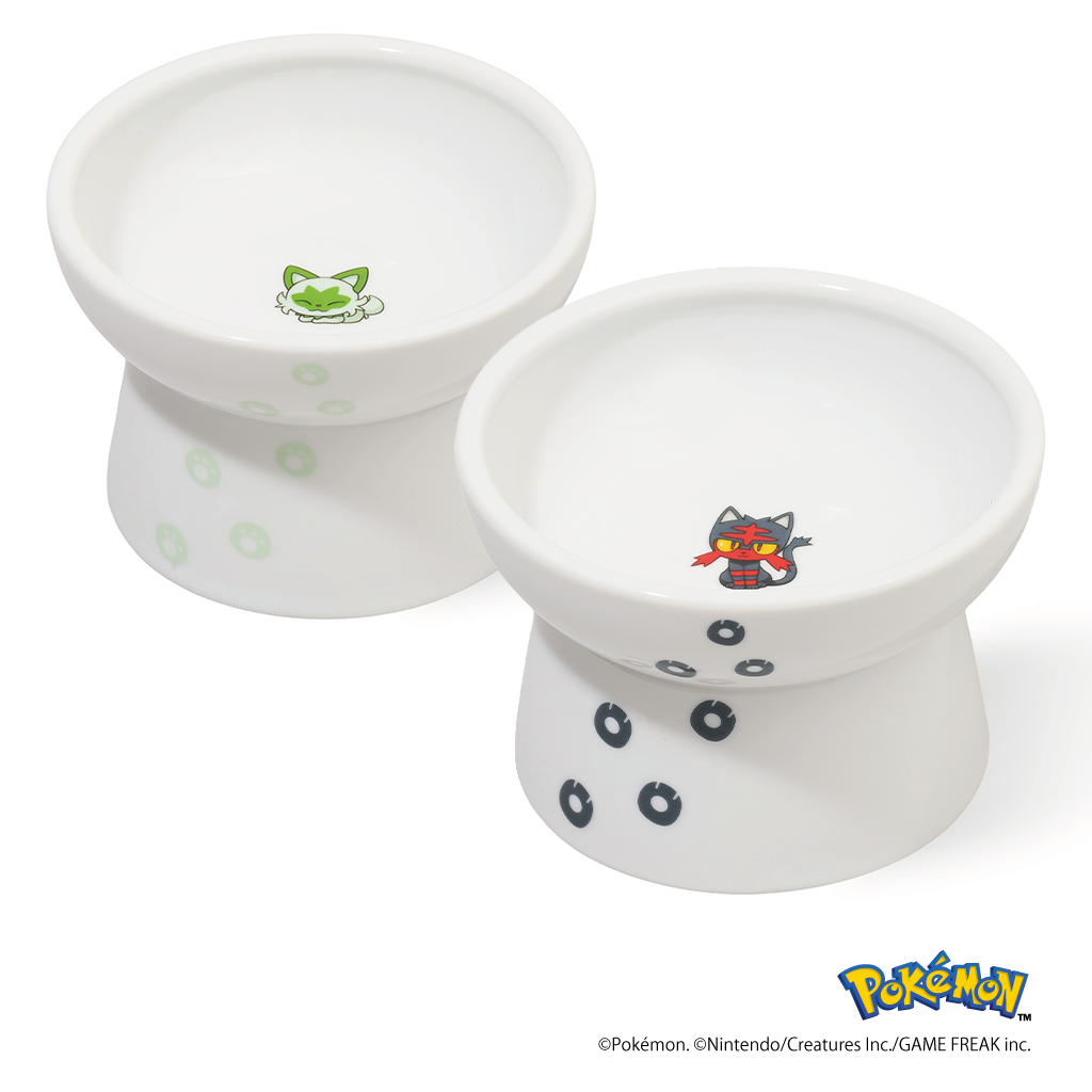 ※予約販売※【ポケモンデザイン】猫用 脚付フードボウル レギュラー（ニャオハ）