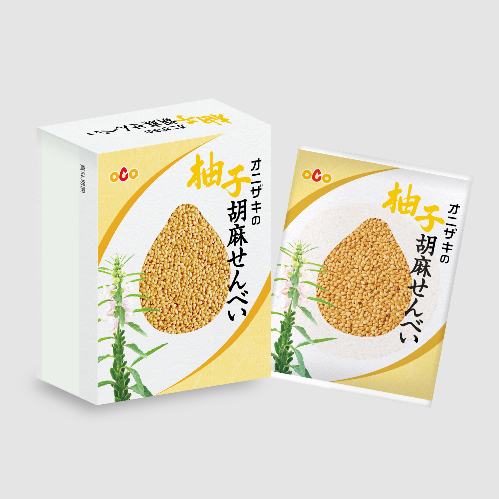 オニザキの柚子胡麻せんべい（4枚入）