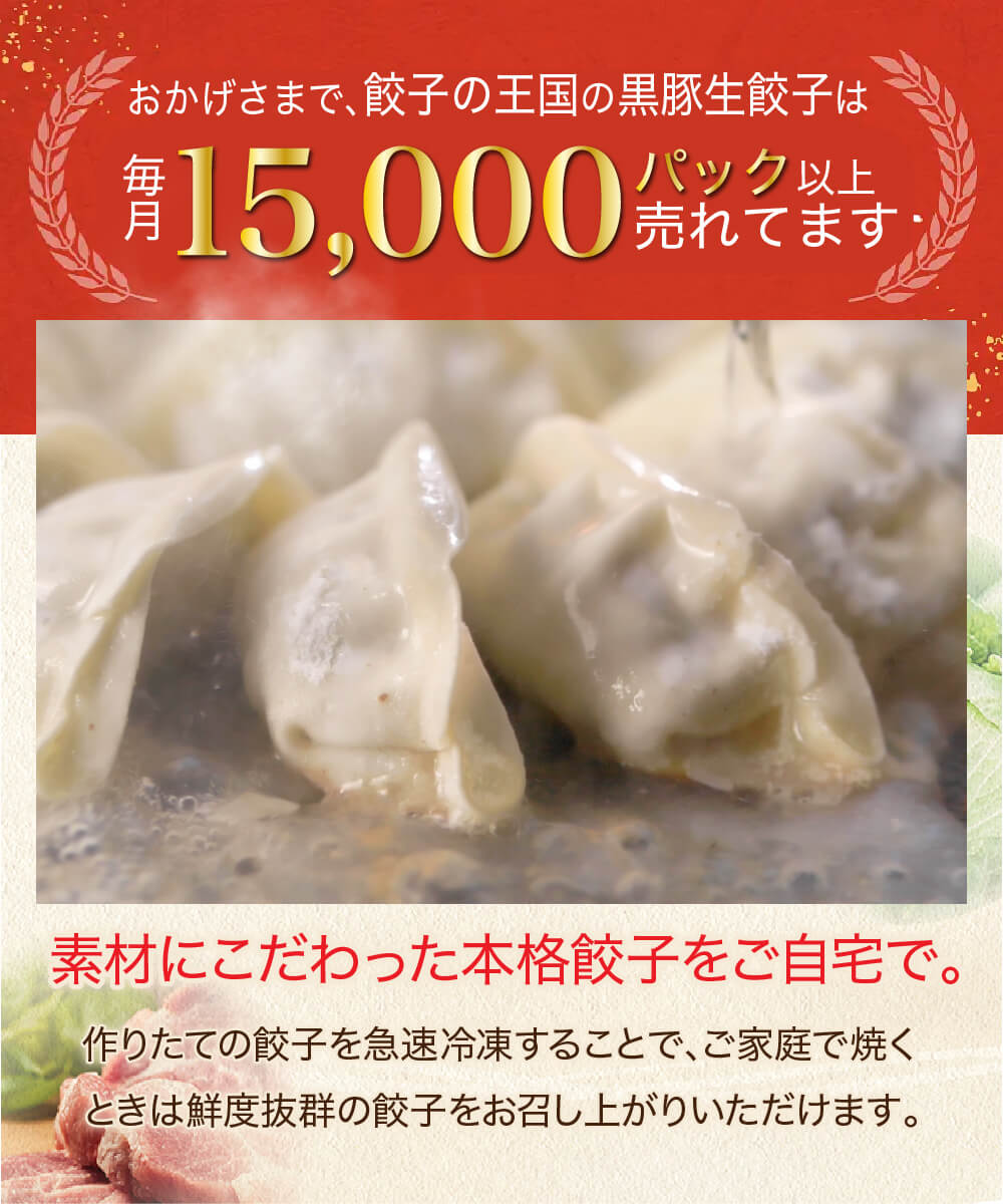黒豚生餃子 60個(15個入×4パック) 【送料込】