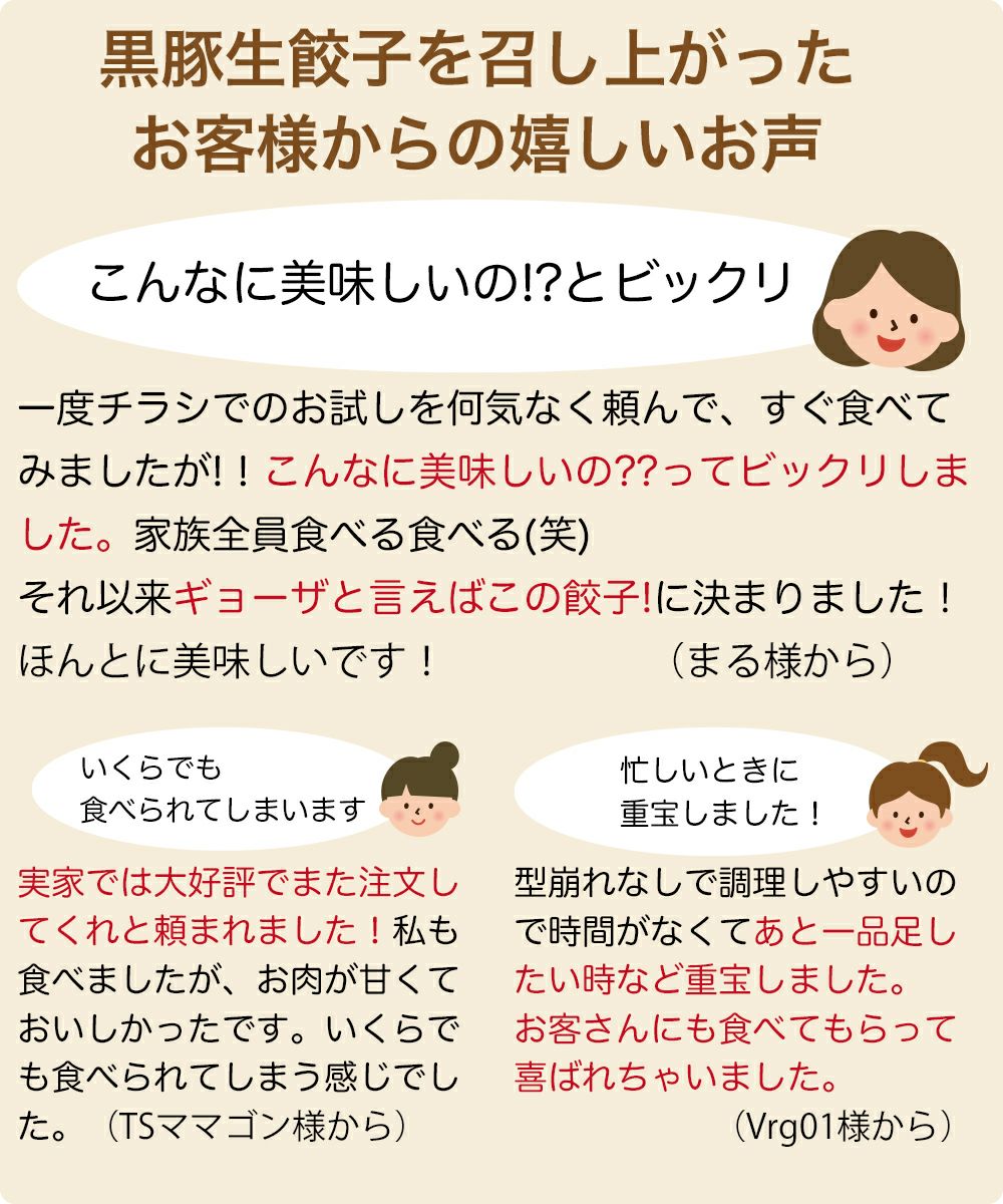 ⭐︎黒豚生餃子お試しセット1,980円♪【送料無料】【初回購入限定】<BR>＜お1家族様1回限り＞※ギフトお届けできません（ご自宅のみ）