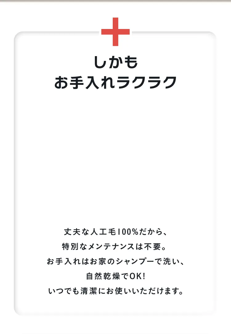 しかもお手入れラクラク