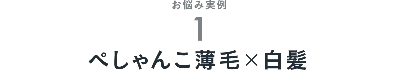 お悩み実例1　ぺしゃんこ薄毛×白髪