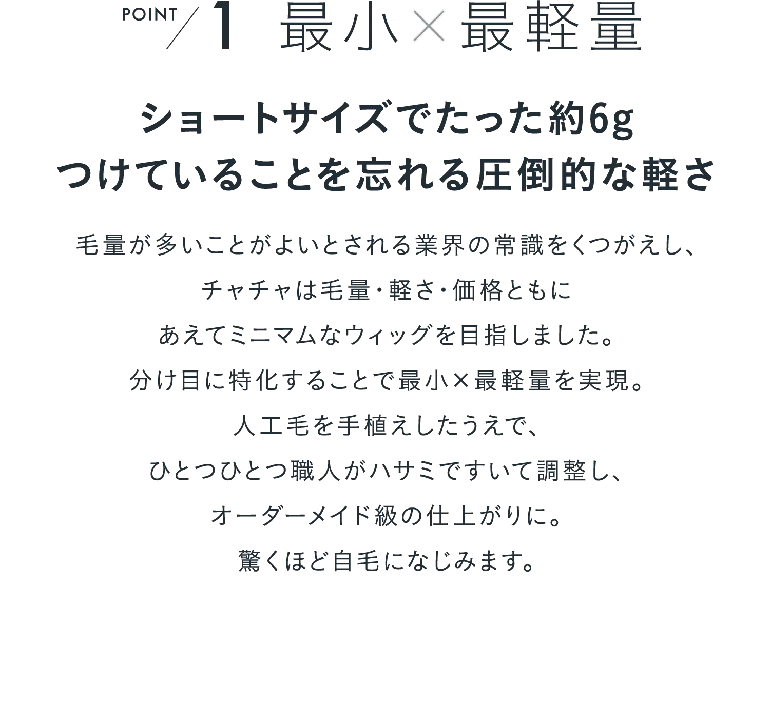 POINT1　最小×最軽量