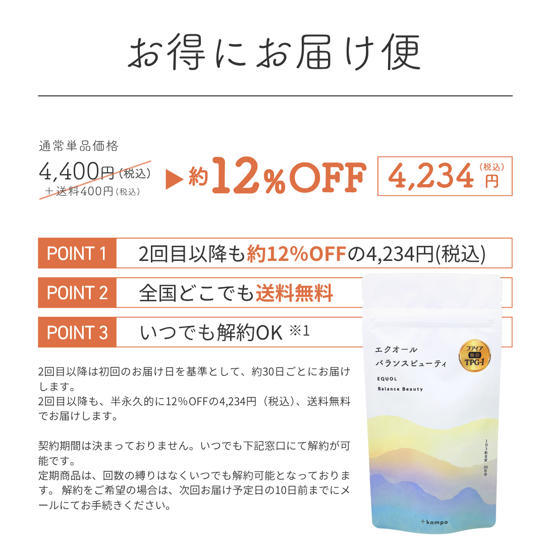 エクオール バランスビューティ 【お得にお届け便】 