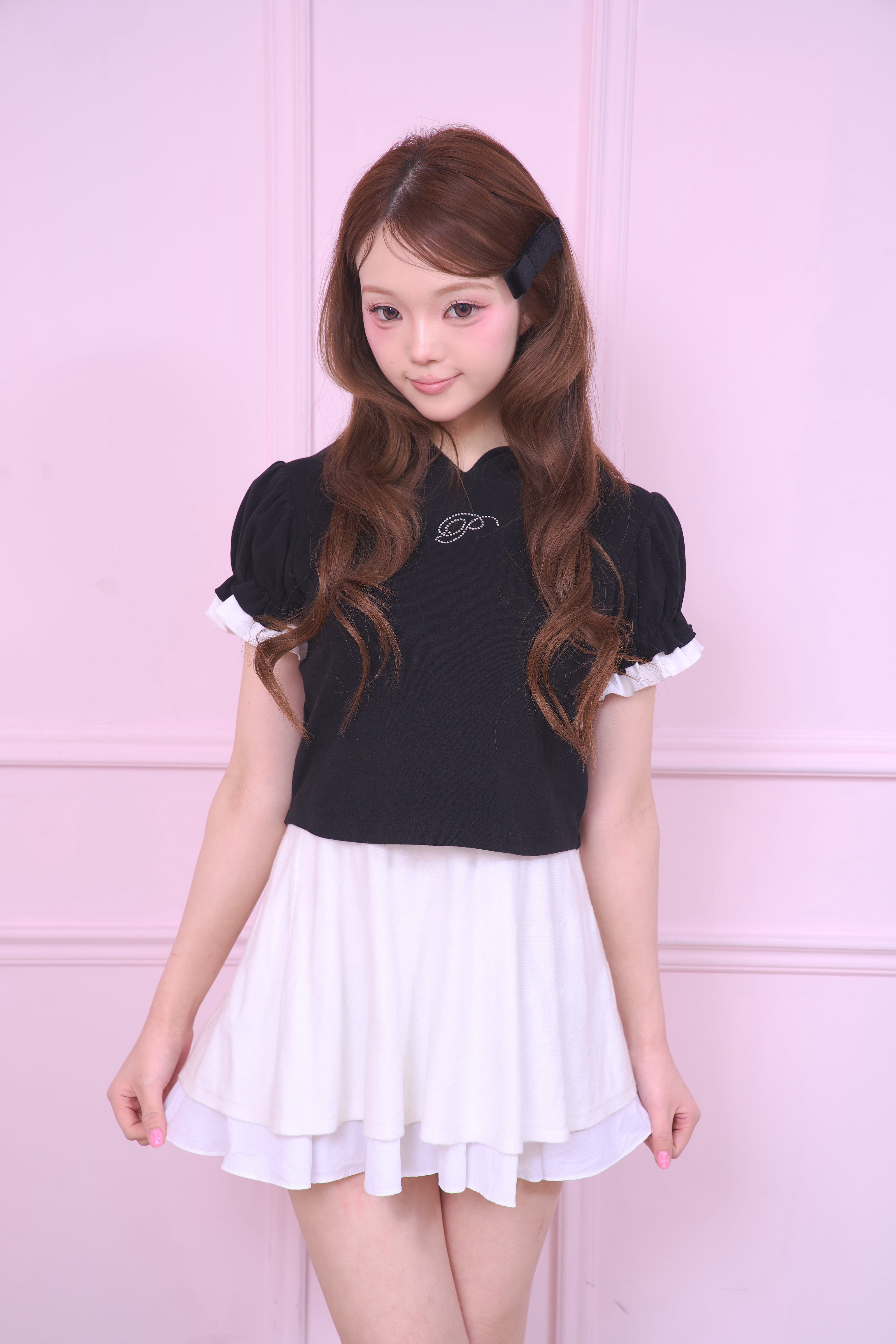 TWINKLE FRILL HOODIE TOPS
