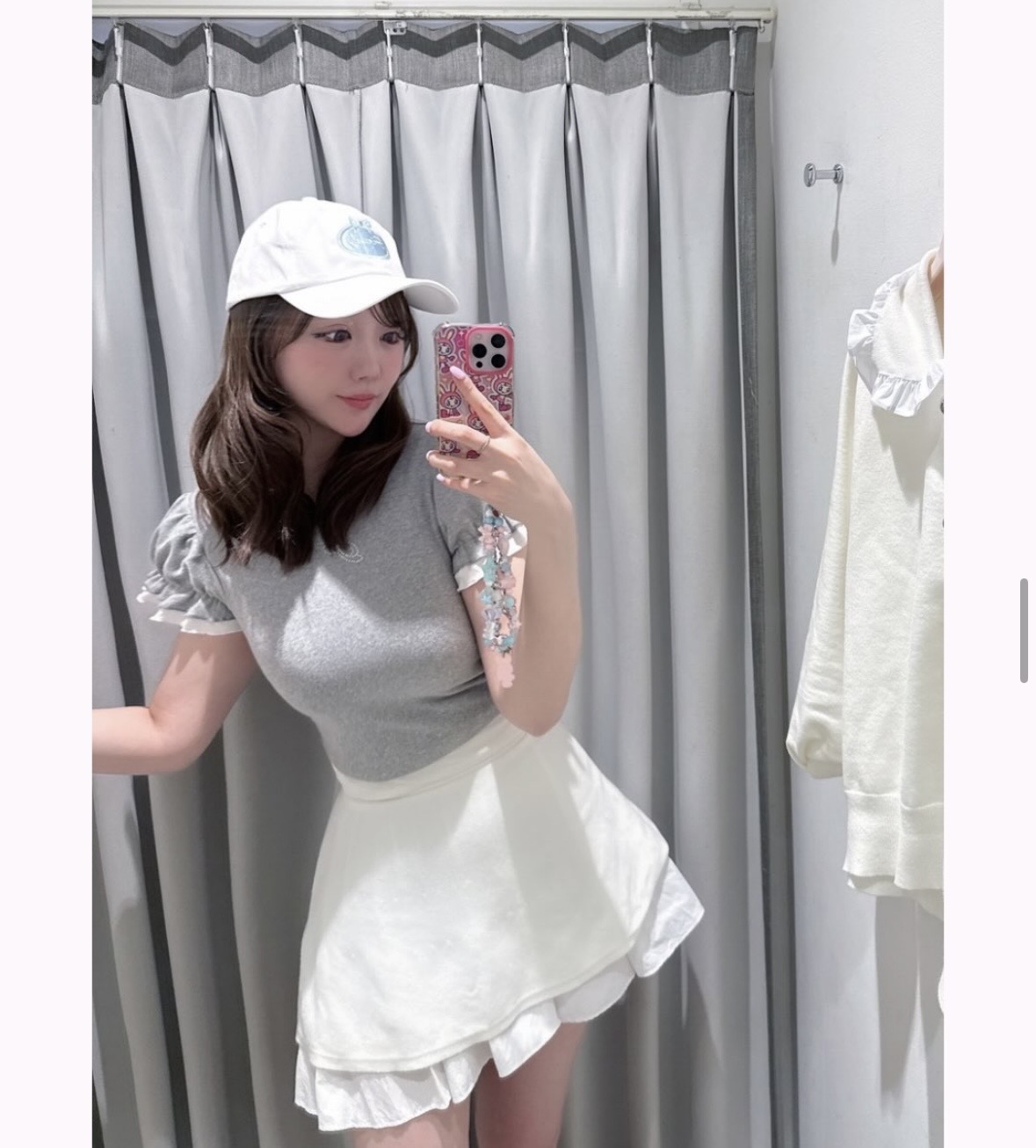 TWINKLE FRILL HOODIE TOPS/着用サイズF