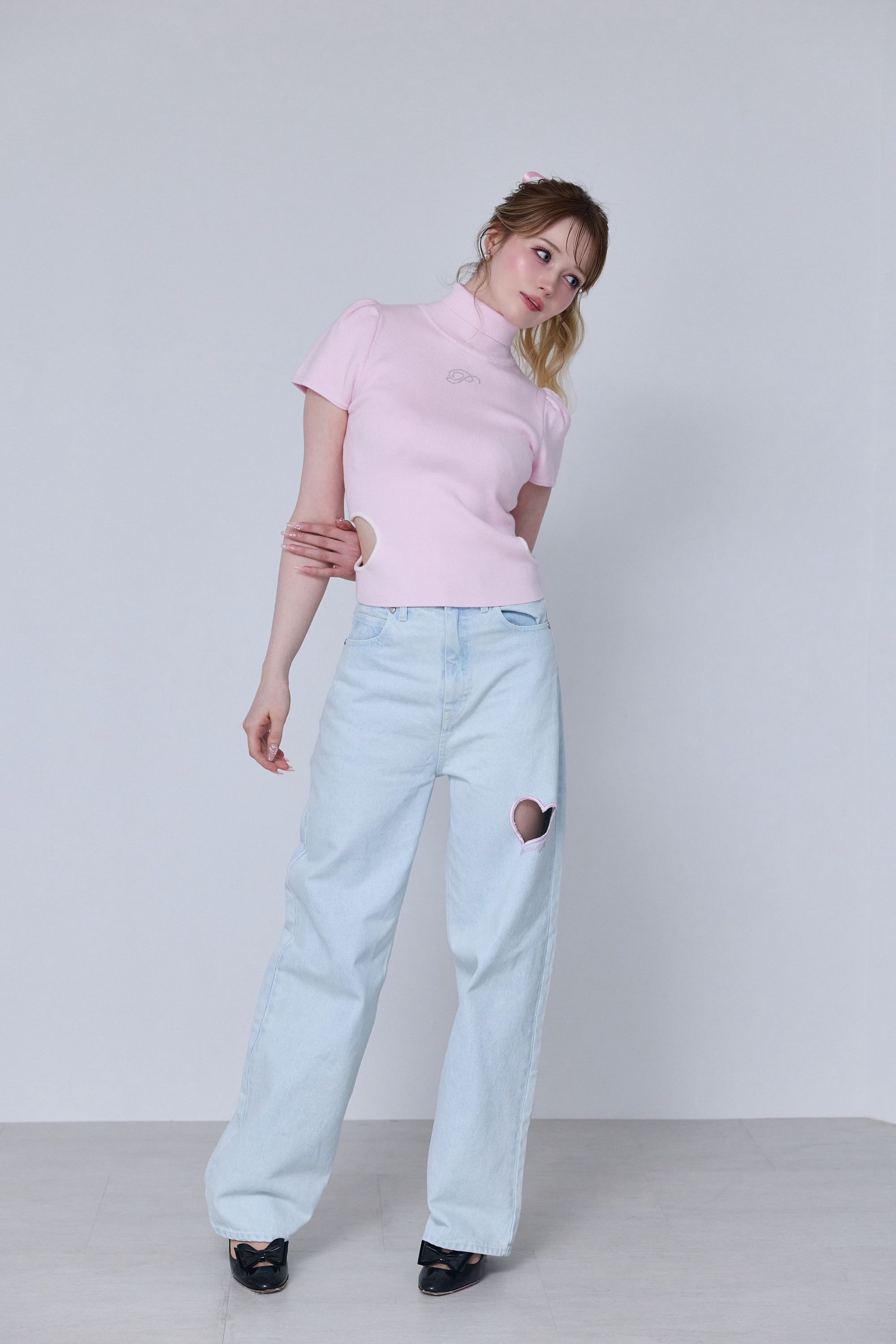 LOGO HEART DENIM PANTS