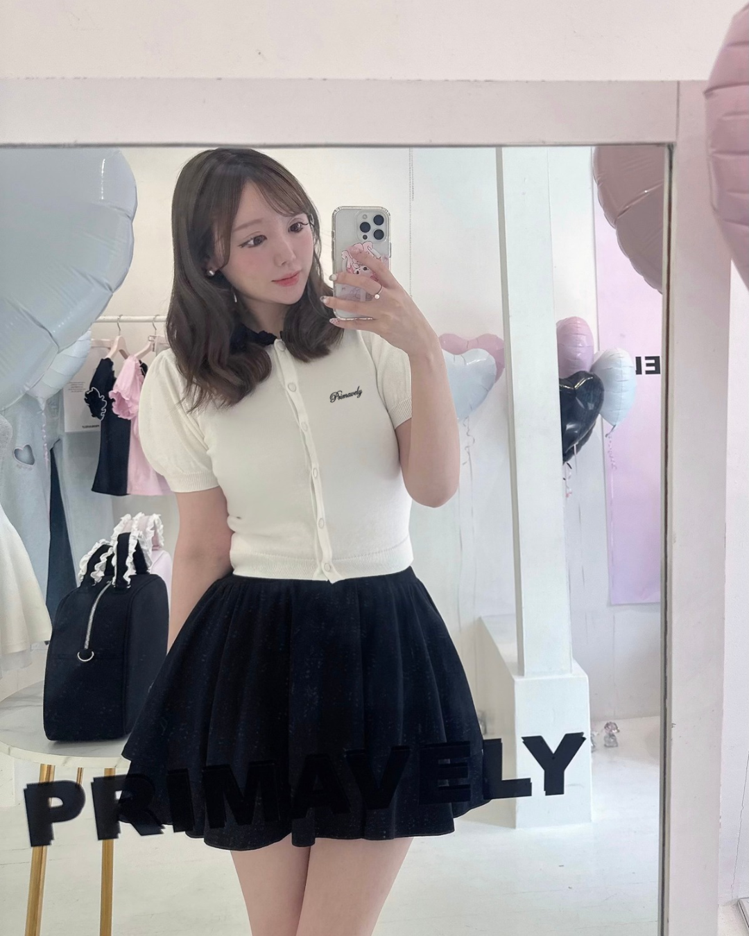 WHIPPED COLLAR PUFF CARDIGAN/着用サイズF